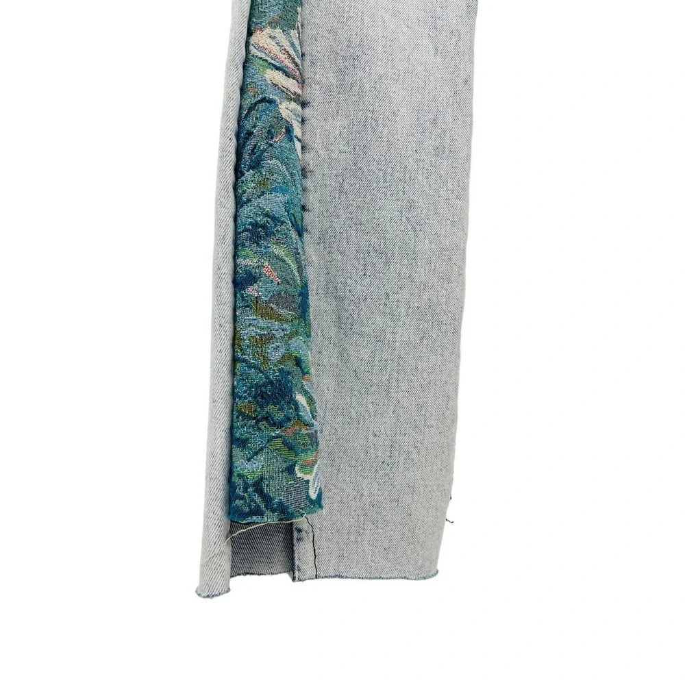Driftwood Cropped Jeans Size 26 Indie Boho Paradise Tapestry Inserts Acid Wash - Picture 9 of 16